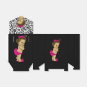 Heet Roze Afrikaans Amerikaans Baby Meisje Bedankdoosjes (Uitgevouwen)