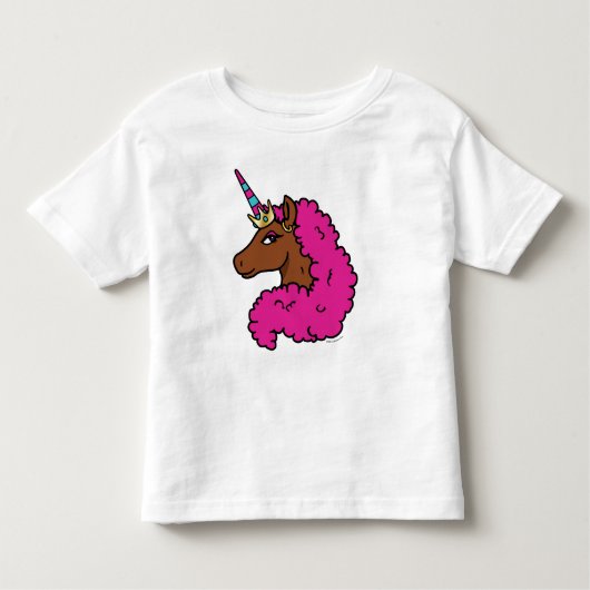 Heet Roze Afro Eenhoorn Kinder Shirts (Voorkant)