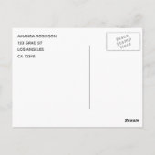 Heet-roze afstudeer bedank foto briefkaart (Achterkant)
