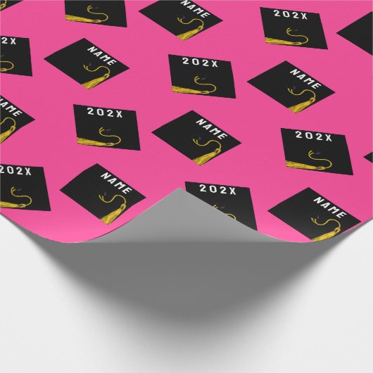 Heet Roze Afstuderen 2024 Cadeau Cadeaupapier (Hoek)