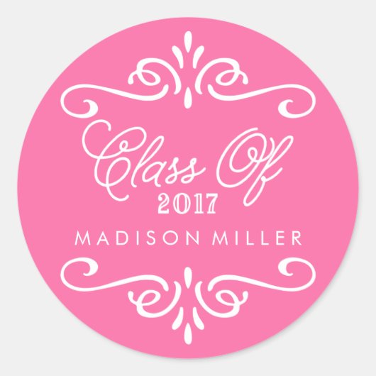  heet roze | AFSTUDEREN STICKERS (Voorkant)