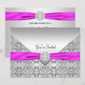 Heet roze all occasion feest template kaart (Voorkant / Achterkant)