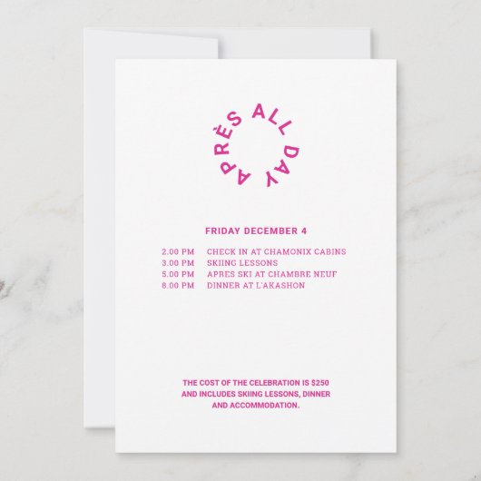 Heet roze après hele dag 40e verjaardagsfeest kaart (Achterkant)