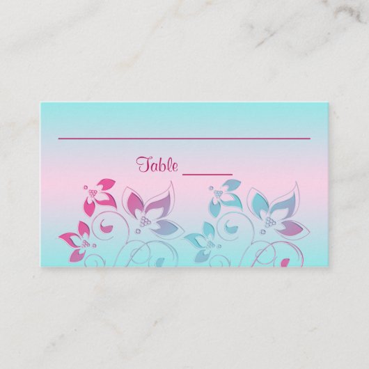 Heet roze, Aqua Bloemen Plaats Kaarten Plaatskaartje (Voorkant)