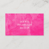 Heet Roze Aquarel Achtergrond Visitekaartje (Achterkant)