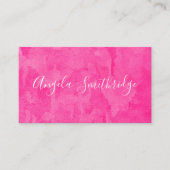 Heet Roze Aquarel Achtergrond Visitekaartje (Voorkant)