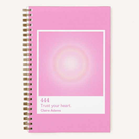 Heet Roze Aura Swatch Engel Nummer Klein Notitieboek (Voorkant)