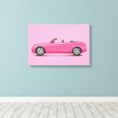 Heet Roze Auto Canvas Afdruk (Insitu (Houten vloer))