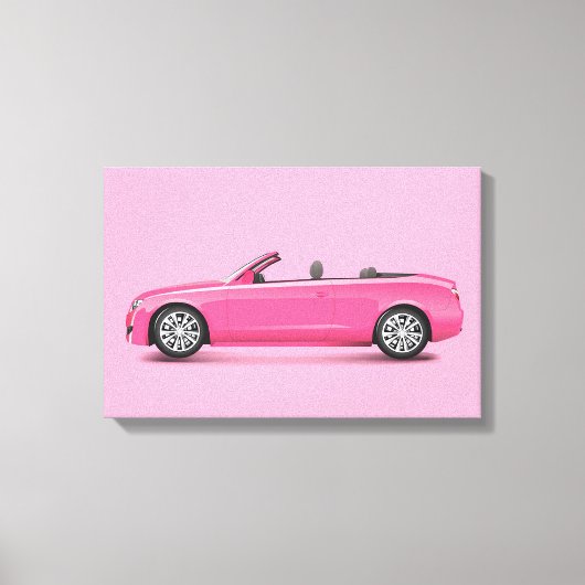 Heet Roze Auto Canvas Afdruk (Voorkant)