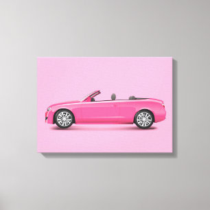 Heet Roze Auto Canvas Afdruk