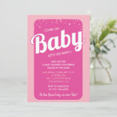 Heet roze baby douche uitnodigingen Modern Elegant (Staand voorkant)