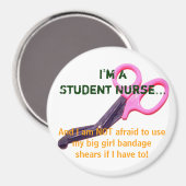 Heet roze bandage scharen verpleegkundige magneet (Voorkant / Achterkant)