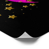 HEET ROZE Banner Verjaardagsfeest Viering Zwart Poster (Hoek)