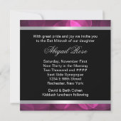 Heet Roze Bat Mitzvah Kaart (Achterkant)