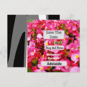 Heet Roze Begonia Bloemen Bewaar de datum, Save The Date (Voorkant / Achterkant)