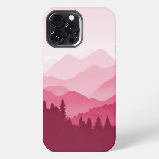 Heet Roze Bergen iPhone Hoesje (Achterkant)