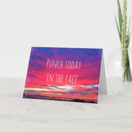 Heet Roze Blauw Kust Zonsondergang Punch Vandaag Q Kaart
