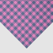 Heet roze blauw paarse Gingham patroon Geometrisch Tissuepapier (Detail)