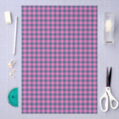 Heet roze blauw paarse Gingham patroon Geometrisch Tissuepapier (Craft)