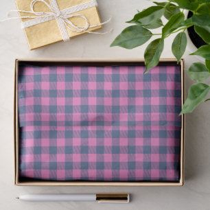 Heet roze blauw paarse Gingham patroon Geometrisch Tissuepapier