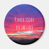 Heet roze blauw zonsondergang punch vandaag in het magneet (Voorkant)