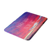 Heet-roze blauwe kustzonneschijn vandaag citaat badmat (Gekanteld)