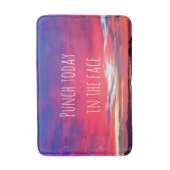 Heet-roze blauwe kustzonneschijn vandaag citaat badmat (Voorkant Verticaal)