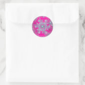 Heet Roze Blauwgroen Blauw Sneeuwvlok Stickers (Tas)