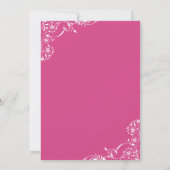 Heet Roze Bloeiende Huwelijksproef Kaart (Achterkant)