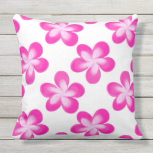 Heet Roze Bloem Patroon Buitenkussen