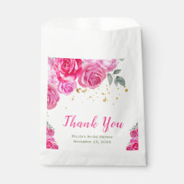 Heet Roze Bloemachtige Bruiloft Feest Bedankzakje