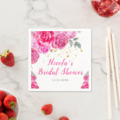 Heet Roze Bloemachtige Bruiloftsdouche Servet (Insitu)