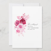 Heet Roze Bloemachtige Trouwdag Kaart (Achterkant)