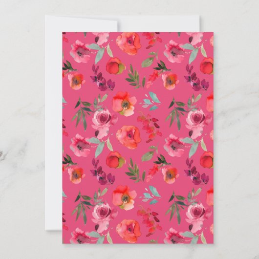 Heet roze bloemblaadjes & Prosecco Vrijgezellenfee Kaart (Achterkant)