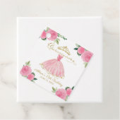 Heet Roze Bloemen Quinceanera Bedankjes Labels (In situ)