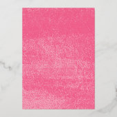 Heet Roze Bloemen Quinceanera Folie Uitnodiging (Achterkant)