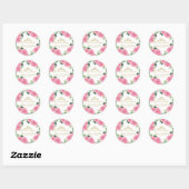 Heet Roze Bloemen Quinceanera Ronde Sticker (Vel)