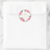 Heet Roze Bloemen Quinceanera Ronde Sticker (Tas)