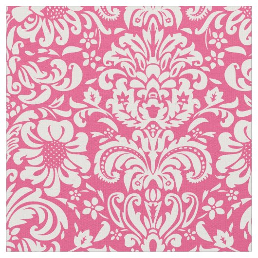 Heet roze bloemendamast stof (Close Up)