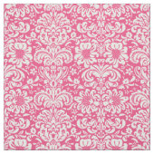 Heet roze bloemendamast stof (Swatch)