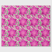 Heet Roze Bloemendessinpatroon Cadeaupapier (Vlak)