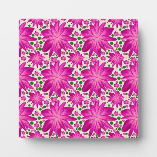 Heet Roze Bloemendessinpatroon Fotoplaat (Voorkant)