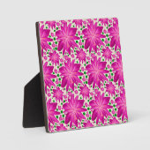 Heet Roze Bloemendessinpatroon Fotoplaat (Voorkant)