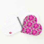 Heet Roze Bloemendessinpatroon Notitieboek (Binnen)