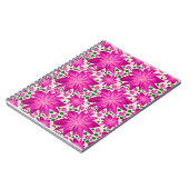 Heet Roze Bloemendessinpatroon Notitieboek (Linkerzijde)