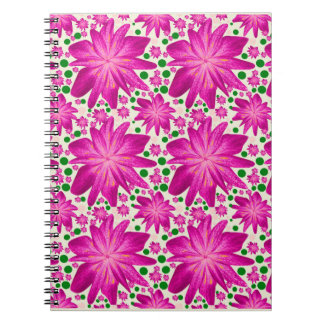 Heet Roze Bloemendessinpatroon Notitieboek