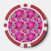 Heet Roze Bloemendessinpatroon Poker Chips (Voorkant)