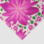 Heet Roze Bloemendessinpatroon Tissuepapier (Detail)