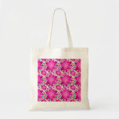 Heet Roze Bloemendessinpatroon Tote Bag (Voorkant)