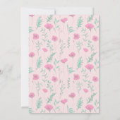 Heet roze bloemenkrans elegant boho vrijgezellenfe kaart (Achterkant)